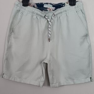 Cabana Fashions Men's Linen Look Light Mint Color Drawstring Shorts Sz M